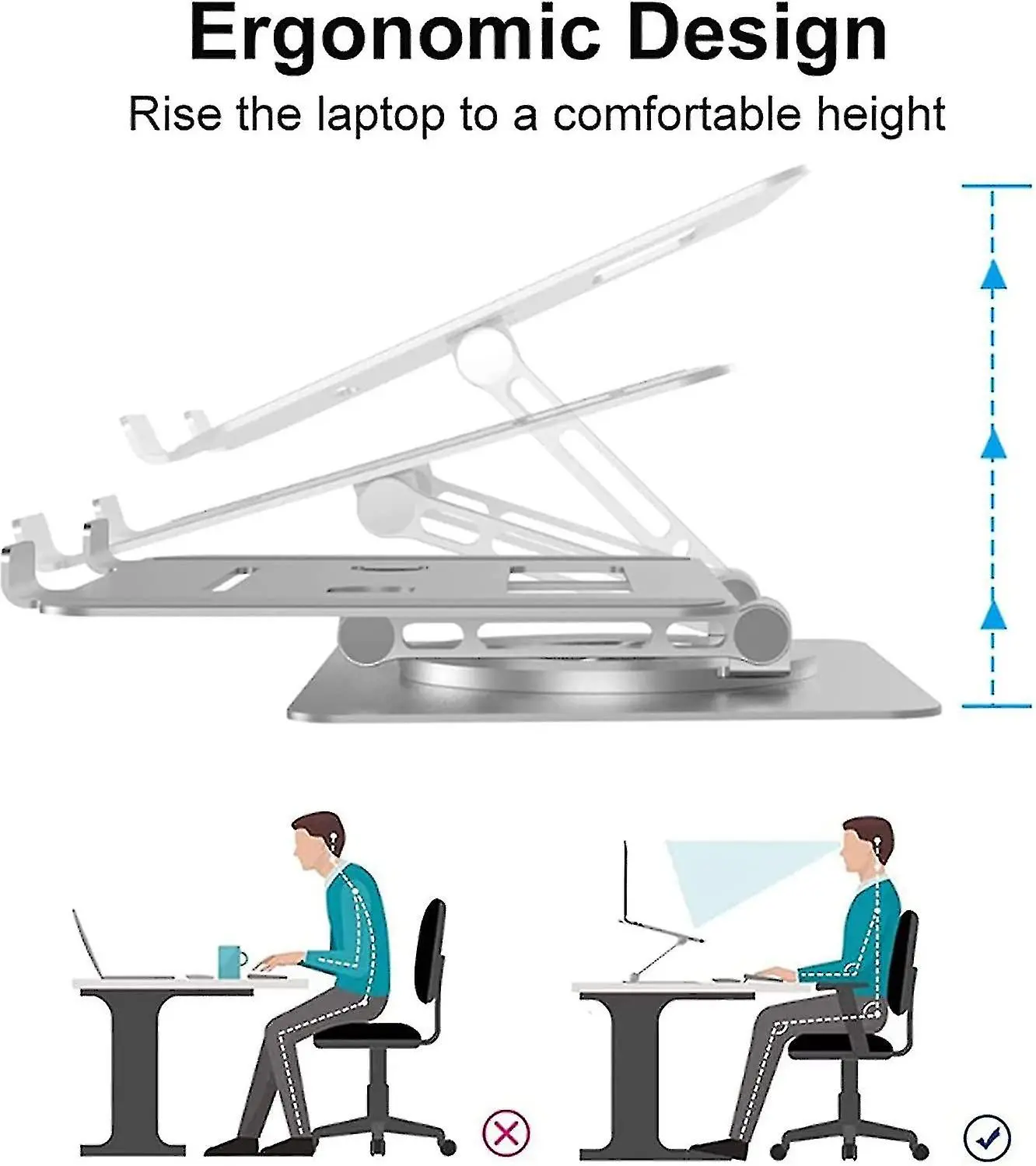 Laptop Stand Almunium Alloy Rotating Bracket, With 360 Degree Rotating_6