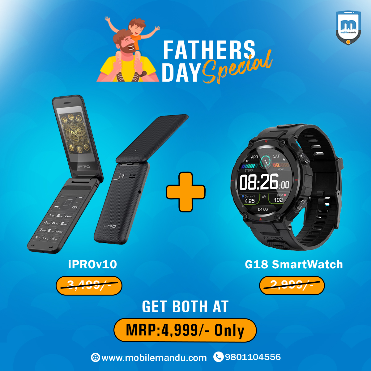 IPRO V10 + G18 Smart Watch (  Father's day special )