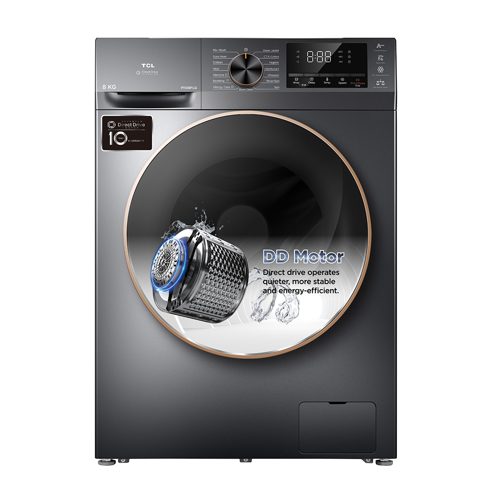 TCL 8 Kg Front Load Washing Machine Model | P1108FLG