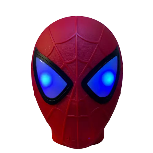 RETRACK 5W Display Light Spider-Man Helmet Bluetooth Speaker Avengers Marvel Bass USB Interface Plug-in 32G TF Card Button F4042 5 W Bluetooth Speaker  (Red, Stereo Channel)_3