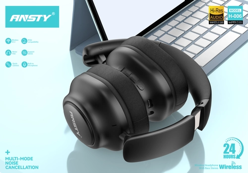 Ansty Headphone H-006 Wireless Premium Fold Up Headset, 24hr play time , 80 hr Stand By Time