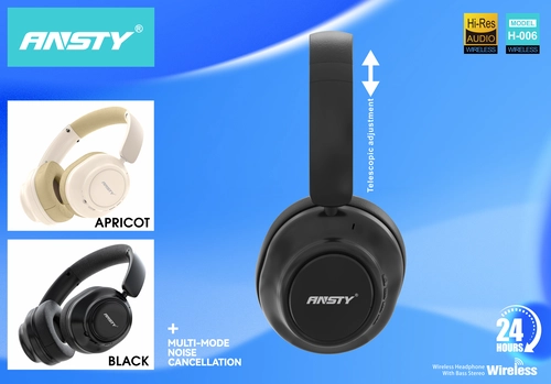 Ansty Headphone H-006 Wireless Premium Fold Up Headset, 24hr play time , 80 hr Stand By Time_3