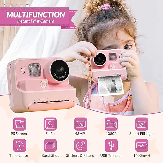 PICOCICI Kids Instant Print Camera Toys K27